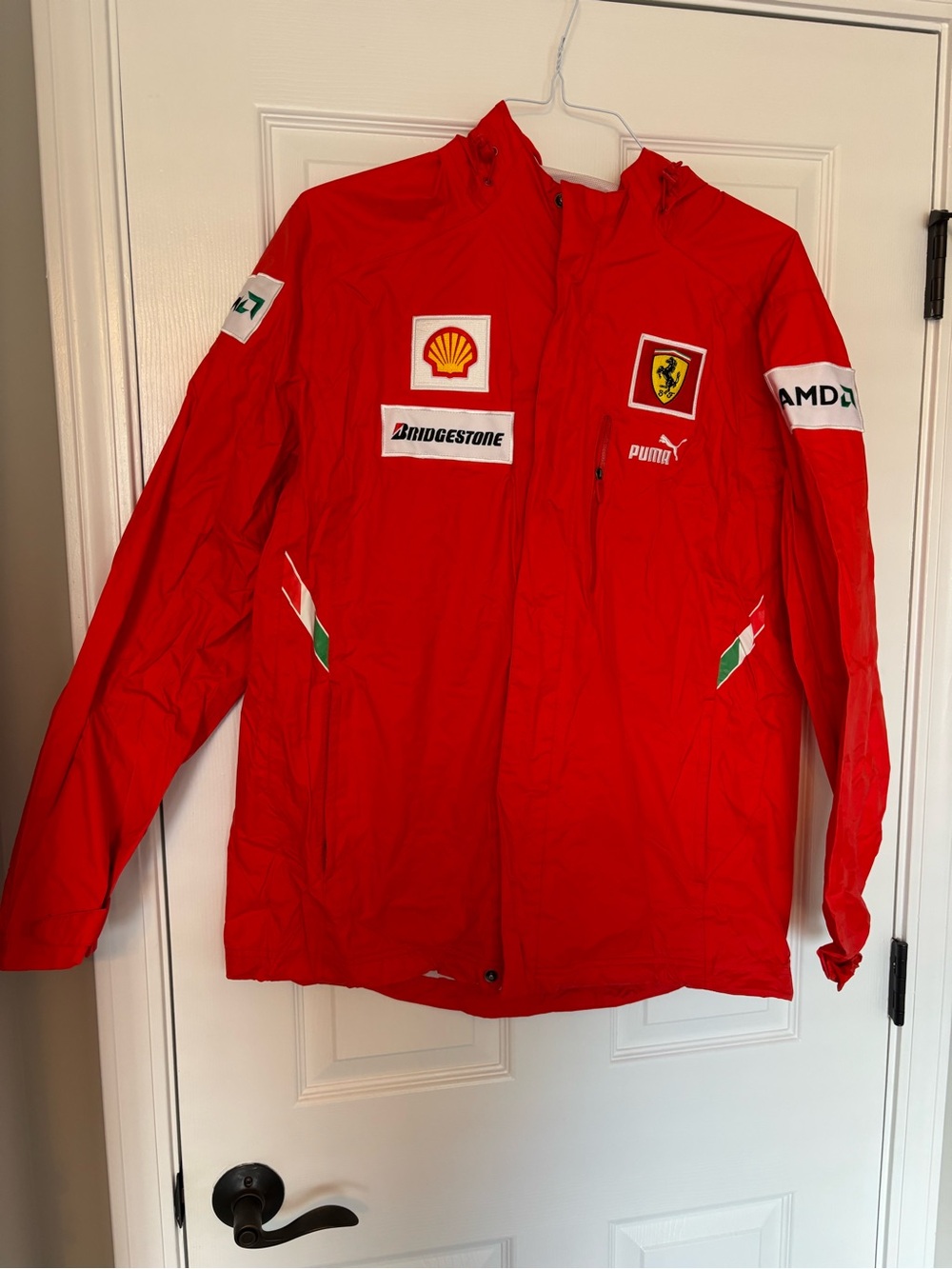 Vintage Ferrari Puma Racing Jacket Rare Hype Track Top Mens Red Windbreaker
